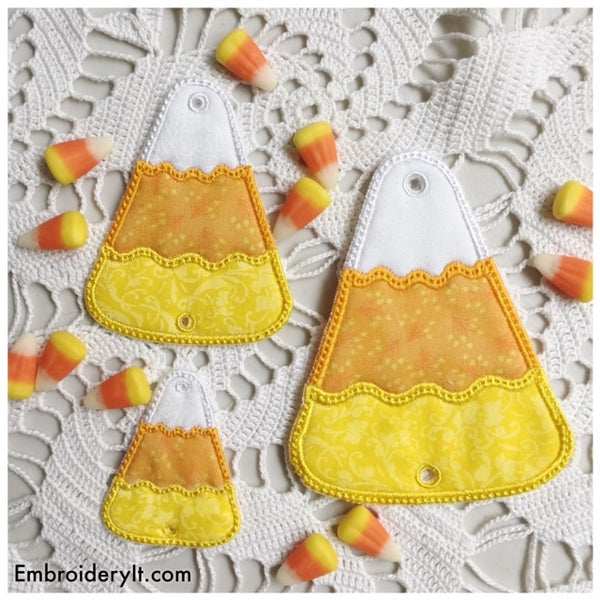 Machine embroidery applique candy corn