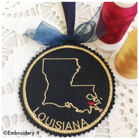 I heart Louisiana Embroidery design