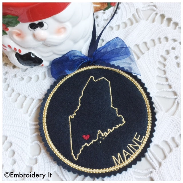 I heart Maine Embroidery design