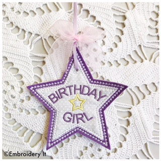 in the hoop applique birthday girl machine embroidery pattern