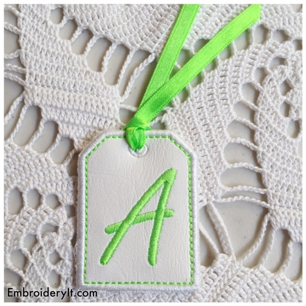  in the hoop machine embroidery tag font project