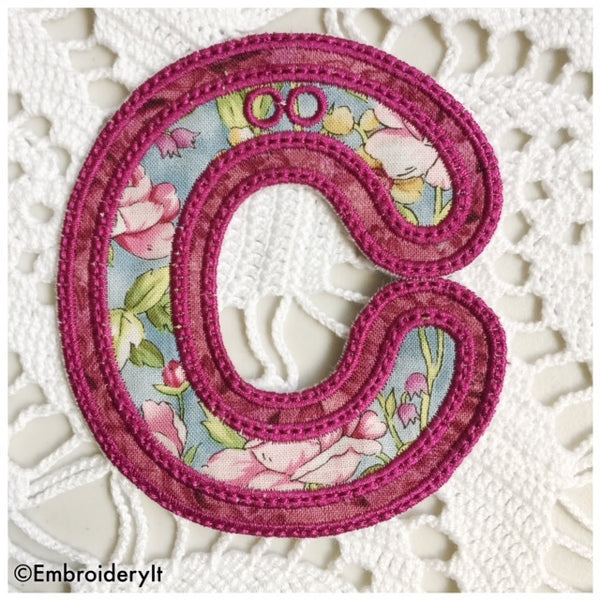 machine embroidery applique alphabet bunting file