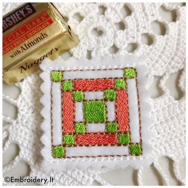 in the hoop machine embroidery quilt block candy holders