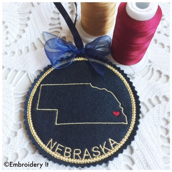 I heart Nebraska embroidery design