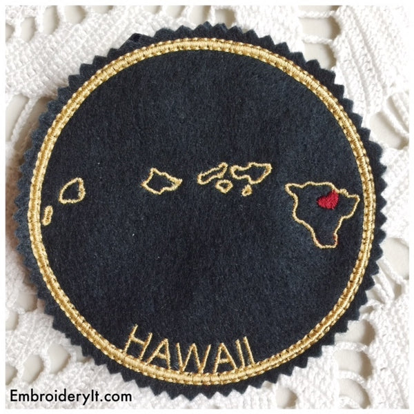 I heart Hawaii embroidery design