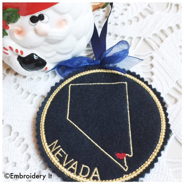 I heart Nevada machine embroidery design