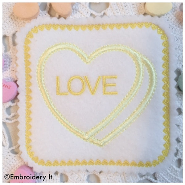 in the hoop machine embroidery candy hearts designs