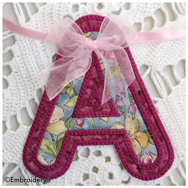 Machine Embroidery Applique Banner Letter