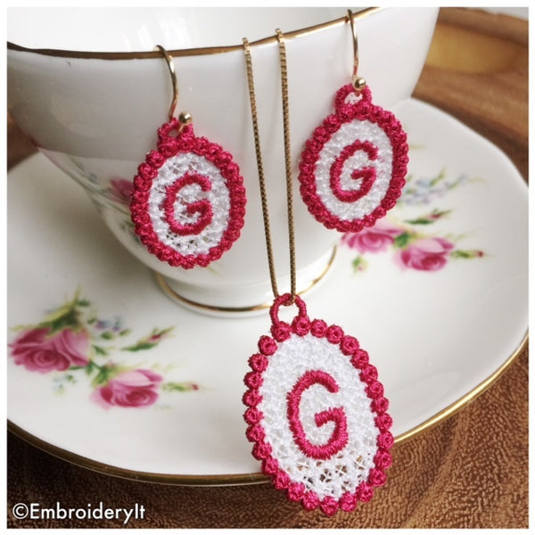 machine embroidery free standing lace jewelry