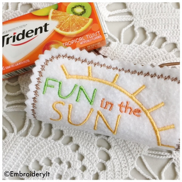 machine embroidery in the hoop summer candy wrapper set