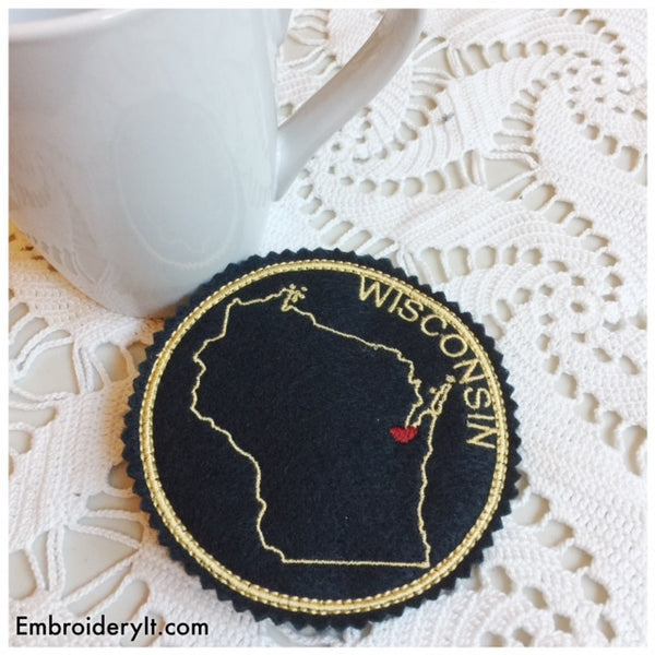 in the hoop Wisconsin machine embroidery pattern