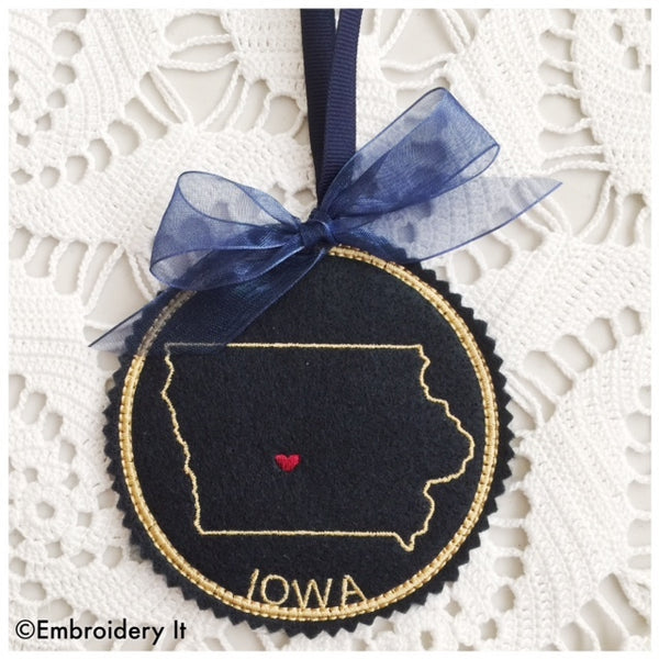 I heart Iowa embroidery design