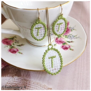 FSL alphabet jewelry machine embroidery set