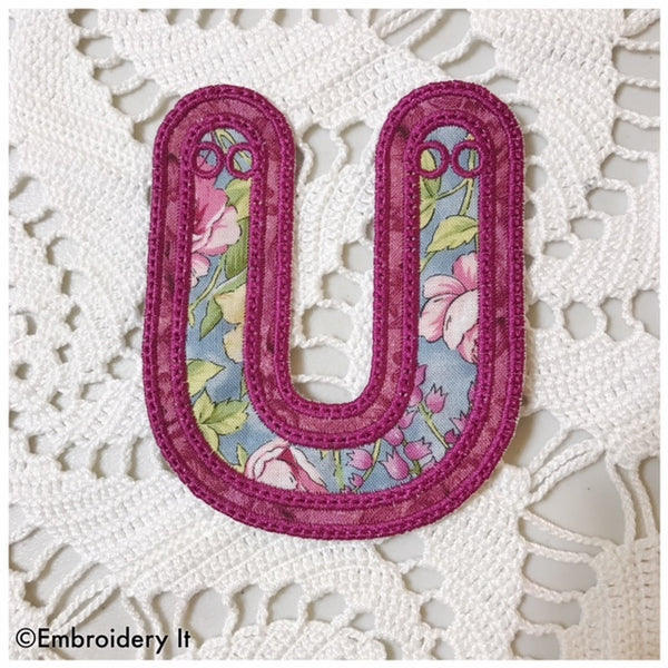 Machine Embroidery bunting alphabet