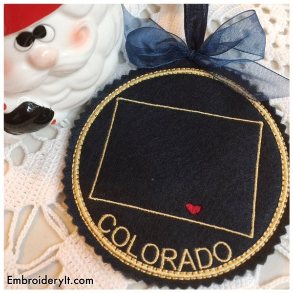 Machine embroidery Colorado Ornament