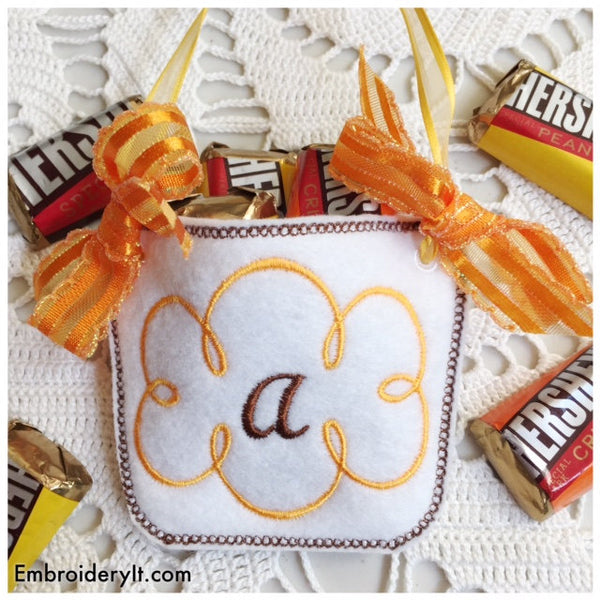 machine embroidery monogram basket letter a in the hoop design