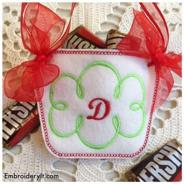 In the hoop machine embroidery candy holder basket