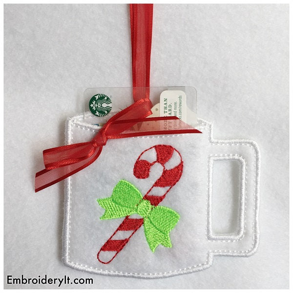 machine embroidery Christmas gift card holders