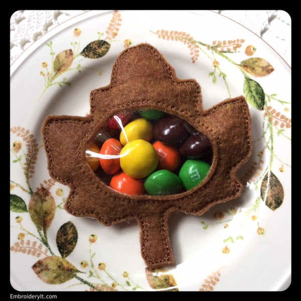 Autumn candy holder machine embroidery patterns