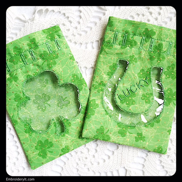 in the hoop St. Patrick's day treat bags machine embroidery patterns